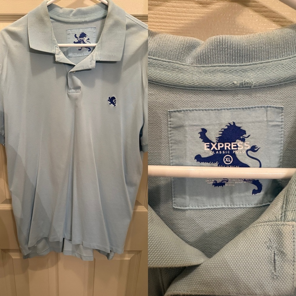 Express Sky Blue Polo Shirt